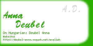anna deubel business card